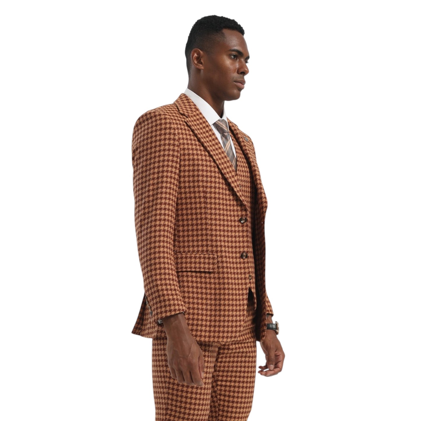STACY ADAMS: Houndstooth 3pc. Hybrid Suit SM164H1