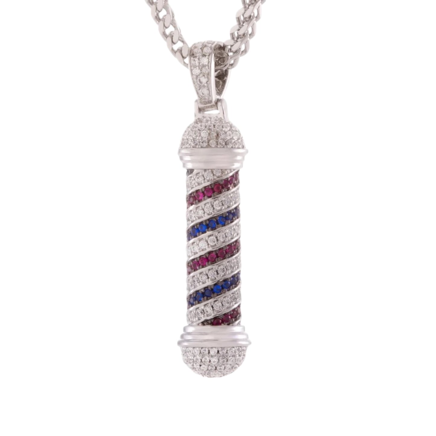 KING ICE: Barber Shop Pole Necklace