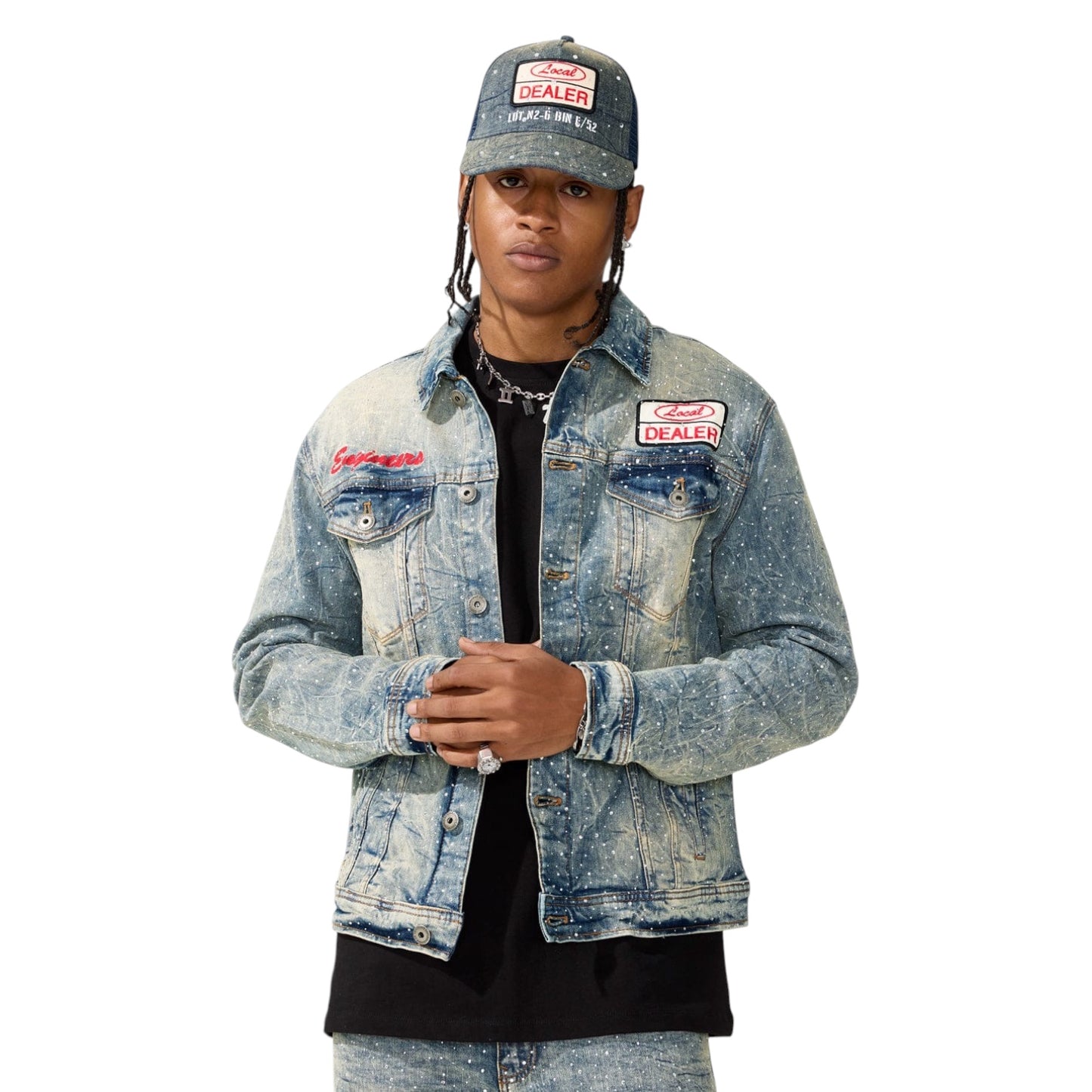 JORDAN CRAIG: Crystals Denim Jacket JJ2339