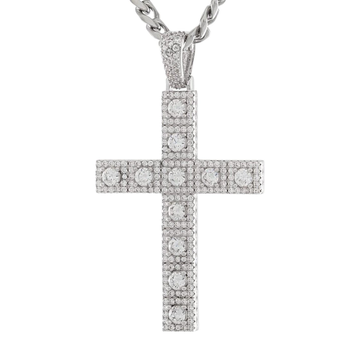 KING ICE: Cross of Centrality Necklace