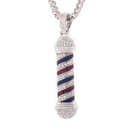 KING ICE: Barber Shop Pole Necklace