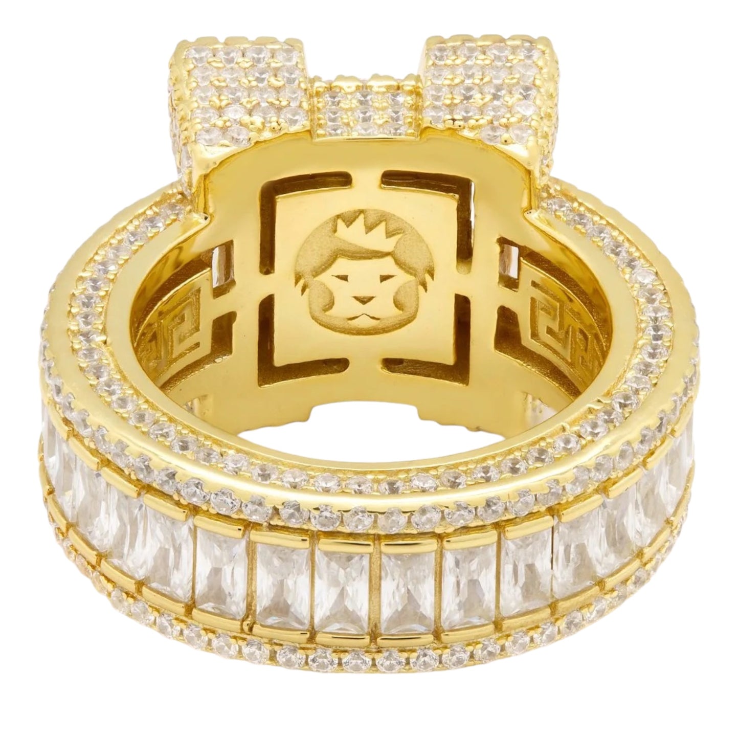 KING ICE: Baguette Cut Platform Ring