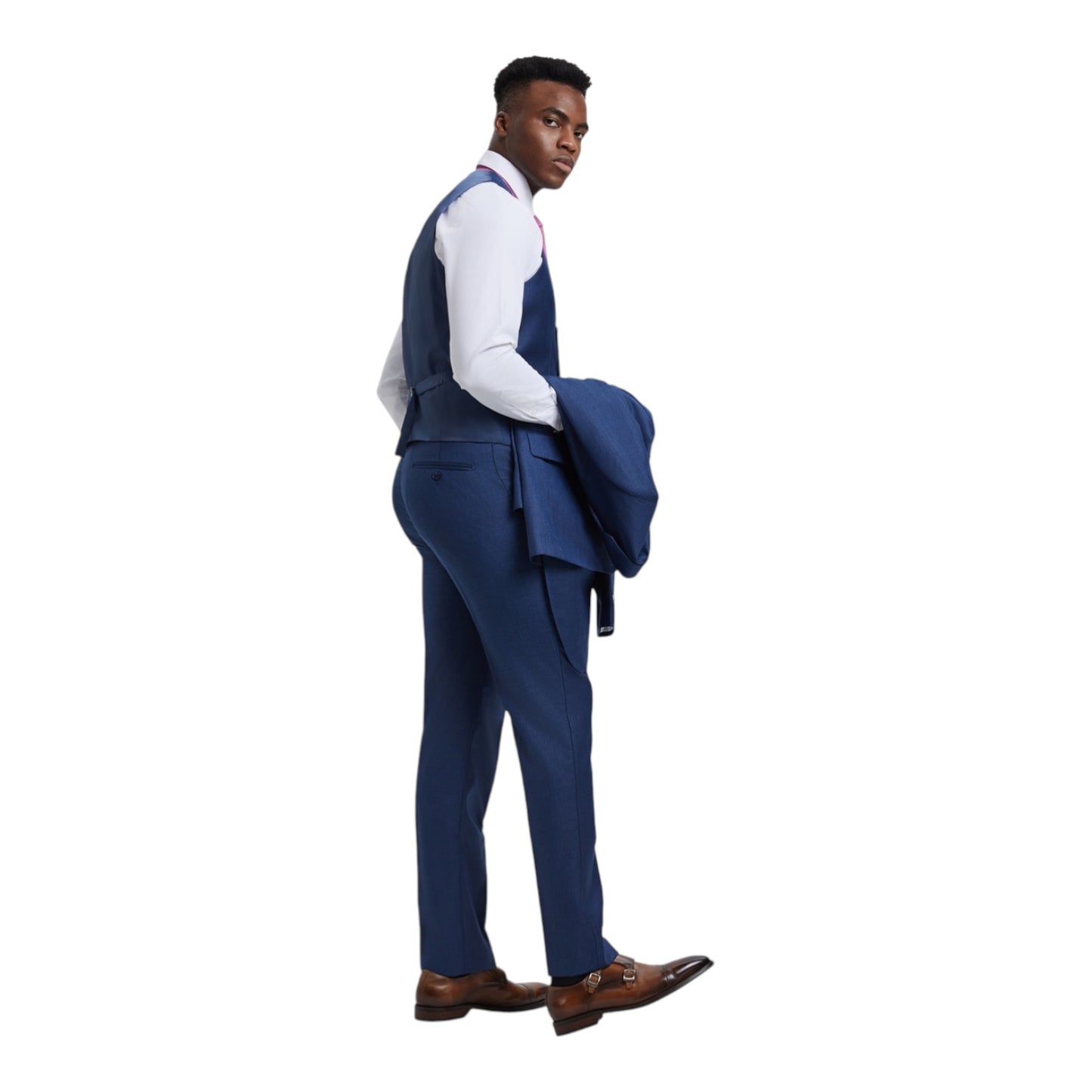 STACY ADAMS: Sharkskin 3 Piece Modern Fit Suit SM324