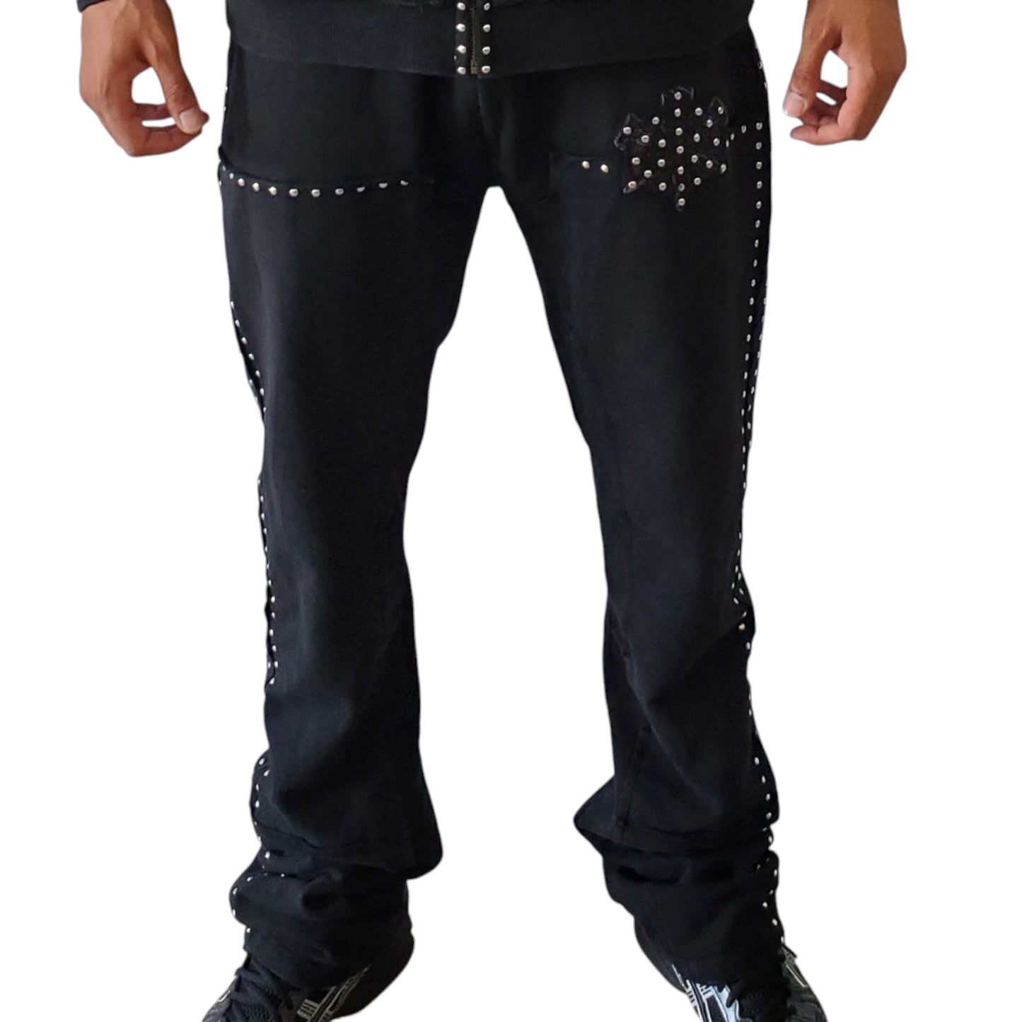 HUDSON: Studded Fleece Flair Jogger Set