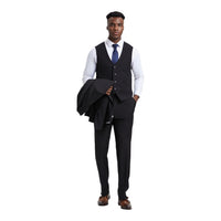STACY ADAMS: Solid 3 Piece Modern Fit Suit SM282-01