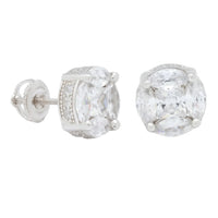KING ICE: Brilliant Cut Button Stud Earrings