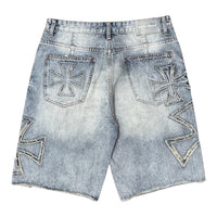 RARE PEACE: Rhinestone Denim Shorts RS6063