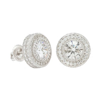 KING ICE: Iced Button Stud Earrings