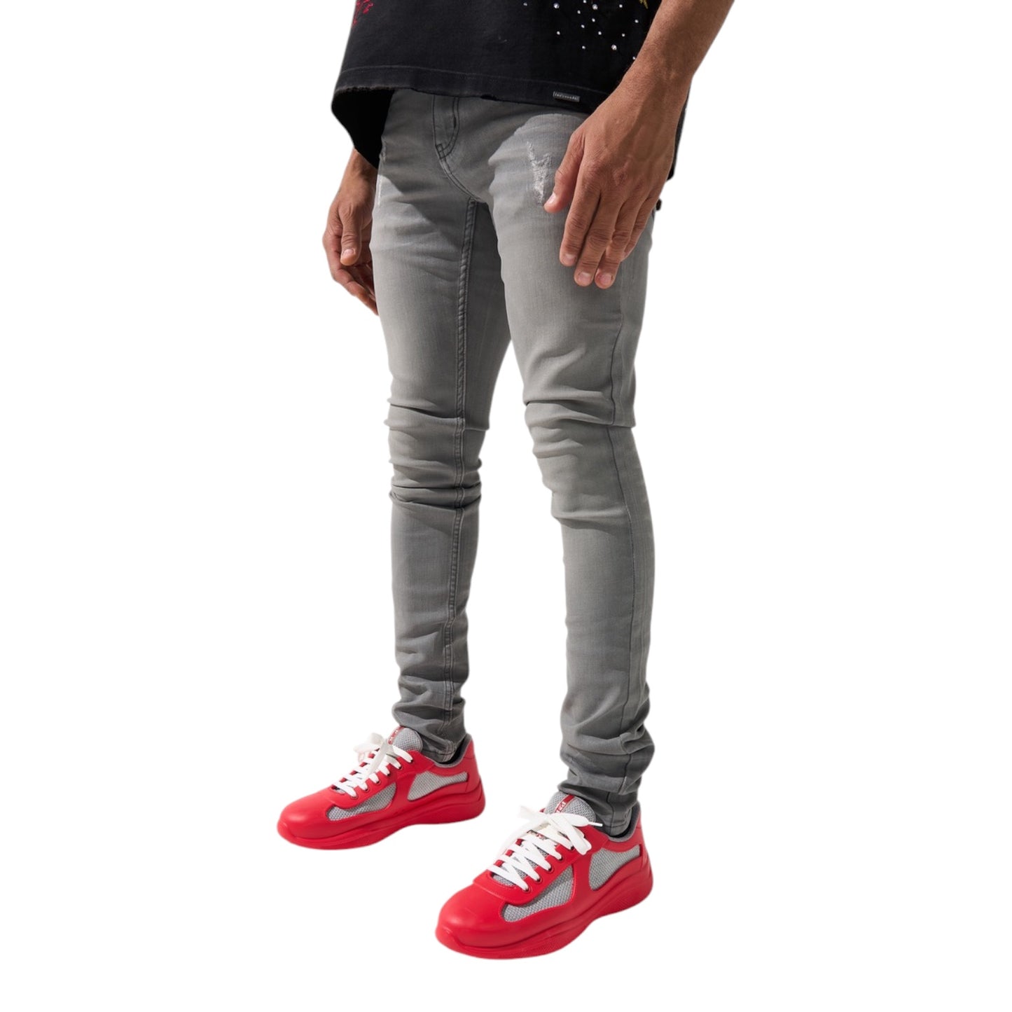 SERENEDE: Beluga Wax Coated Skinny Jean