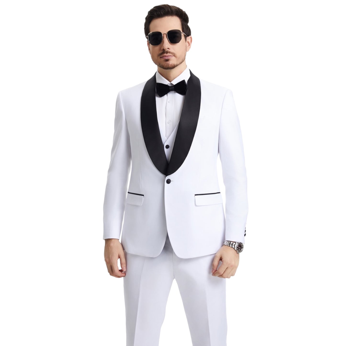 STACY ADAMS: Wide Shawl Lapel Tuxedo SMT282H1-01