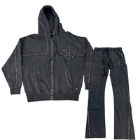 HUDSON: Studded Fleece Flair Jogger Set