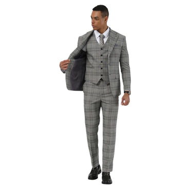 STACY ADAMS: Plaid 3pc. Suit SM204H1