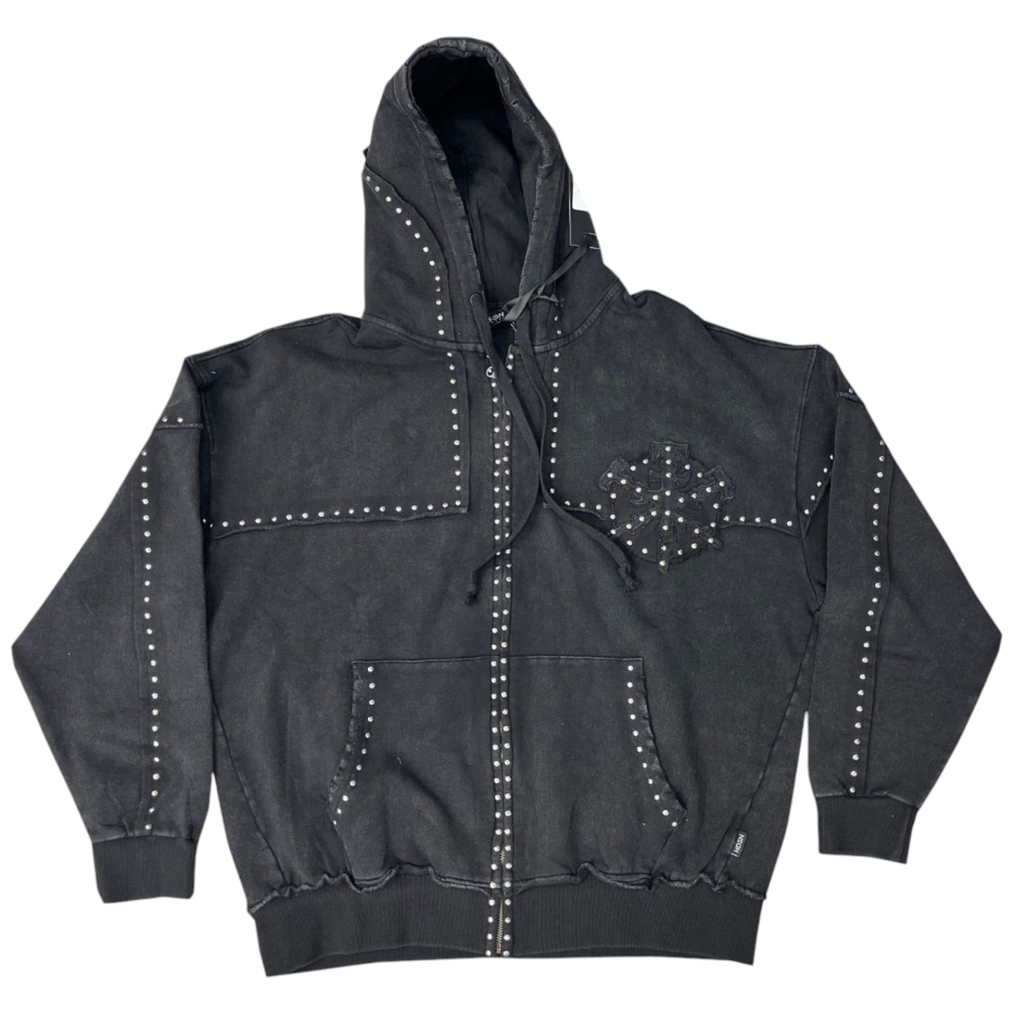 HUDSON: Studded Fleece Zip Hoodie