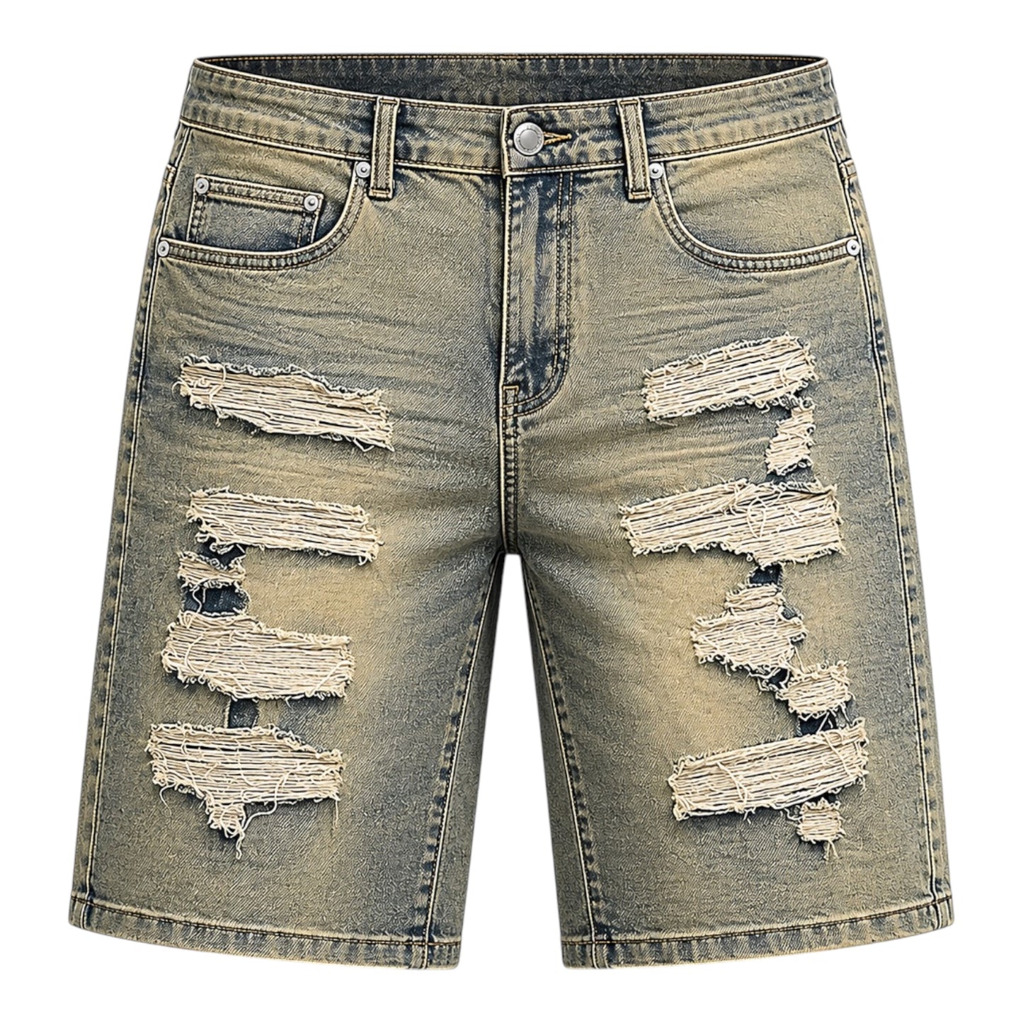WAIMEA: Distressed Denim Shorts M7615