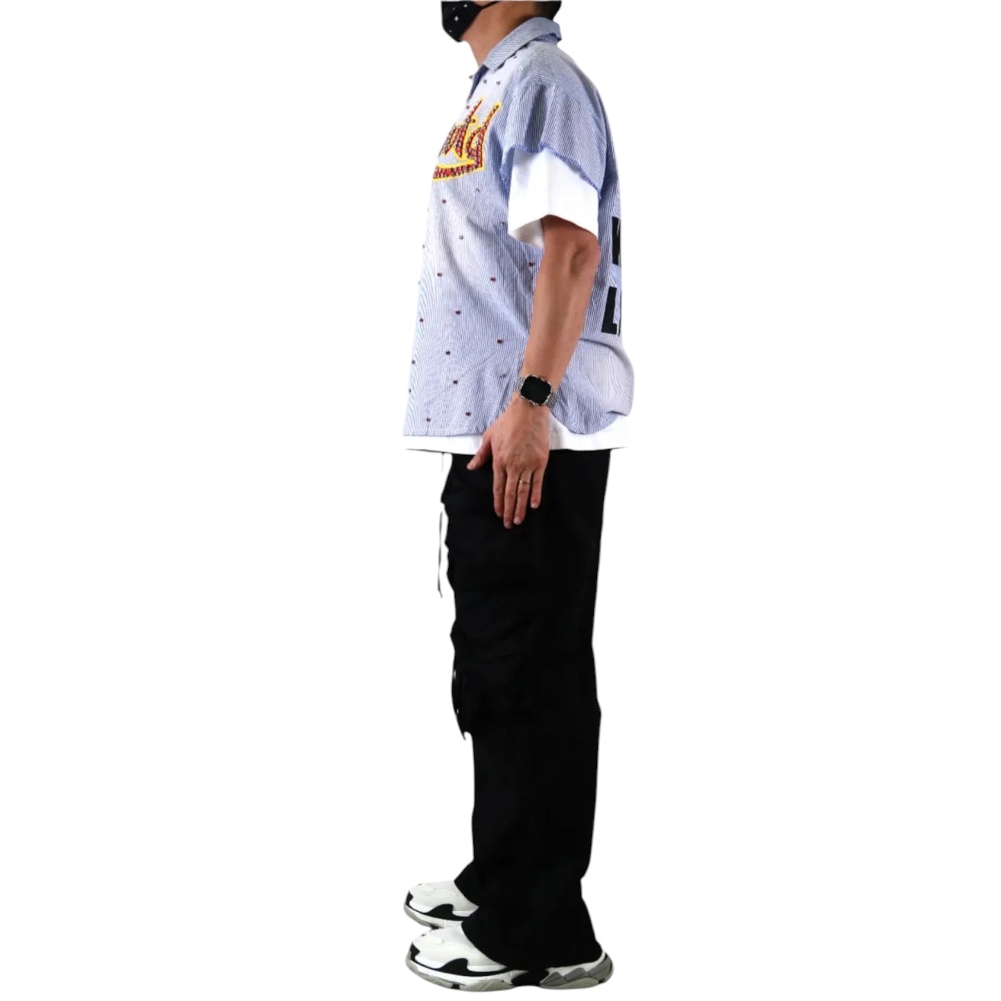 KLEEP: Ria Striped Crop Button Down