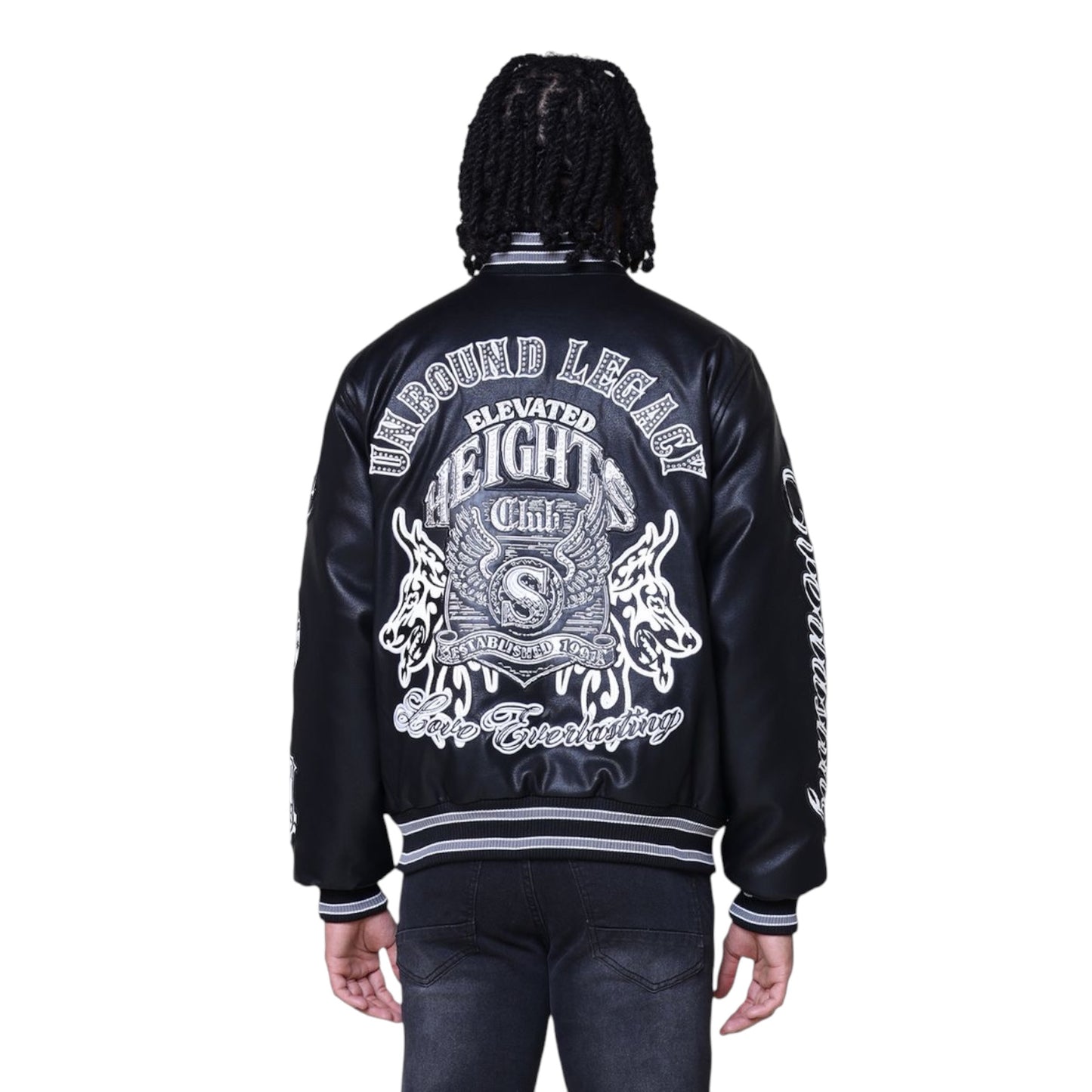 SMOKE RISE: Legacy PU Varsity Jackete 25699