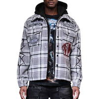 FIRST ROW: Beware of Structural Hood Shacket FRJ2107