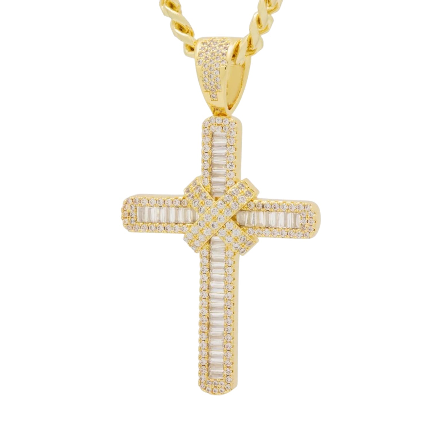 KING ICE: Wrapped Cross Necklace