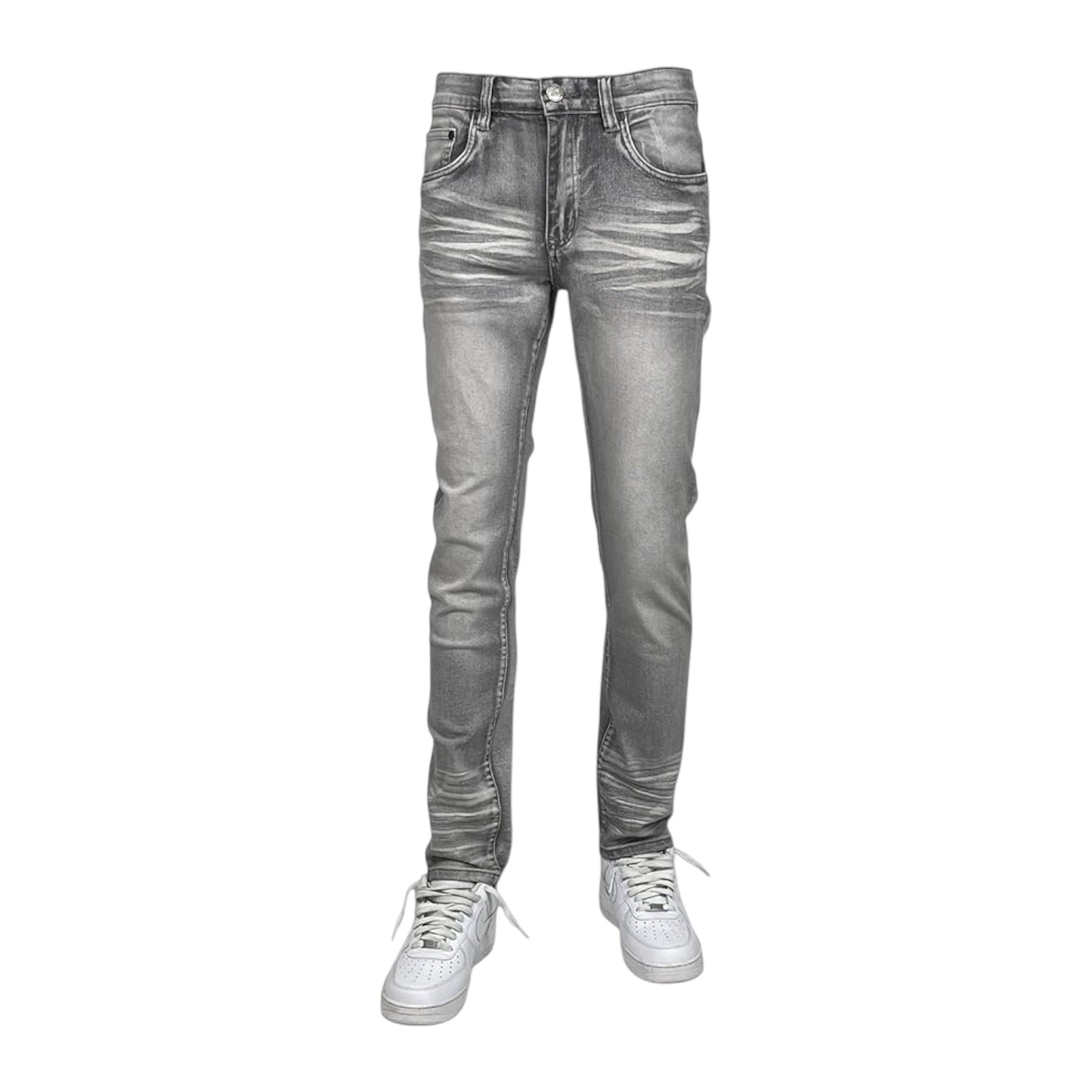 BLIND TRUST: Washed Slim Jeans BTP24082