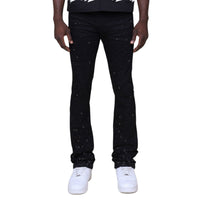 SMOKE RISE: All Rhinestone Stacked Jeans JP25536