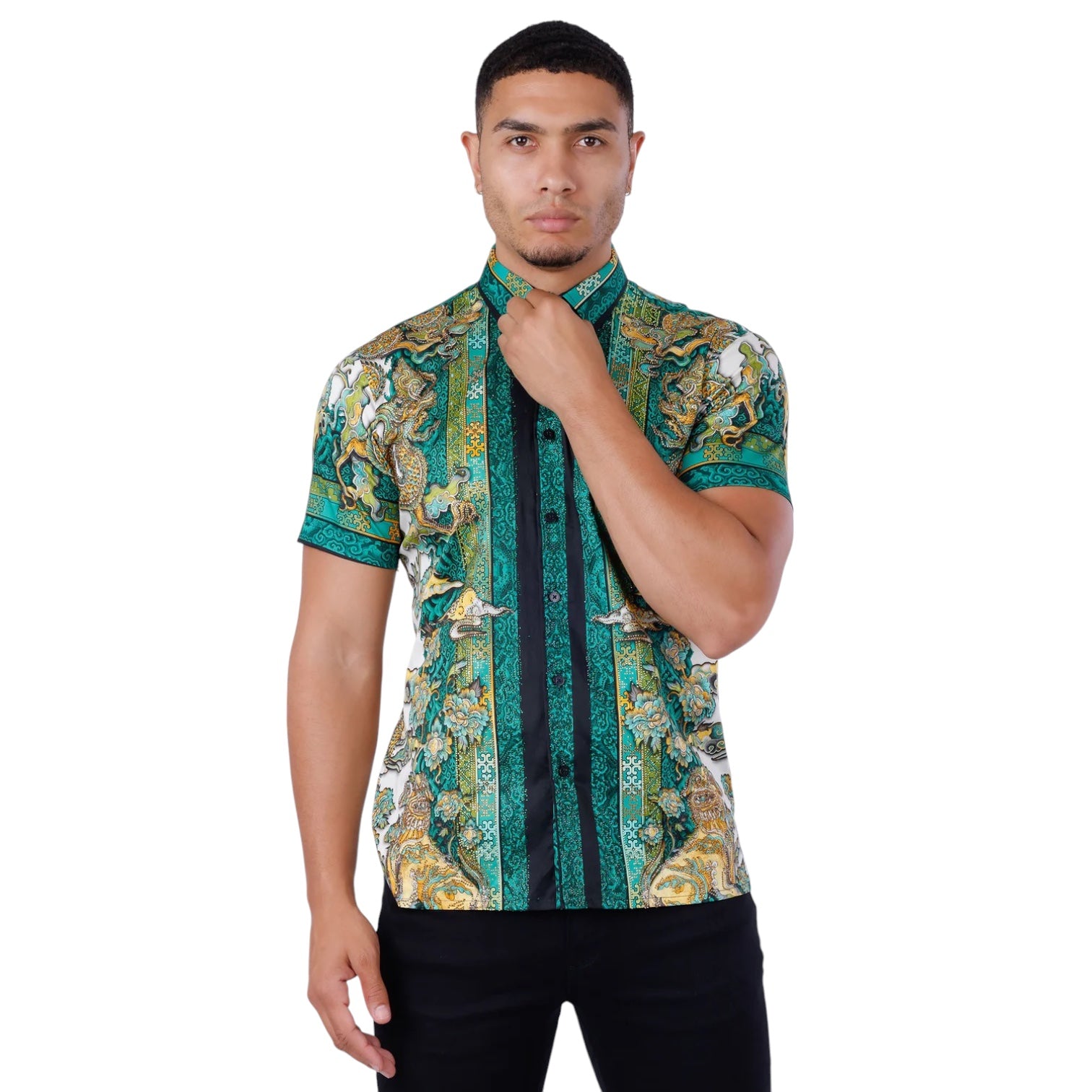 barabas dress shirts MENS SHIRT BARABAS Black / Black L / Gold