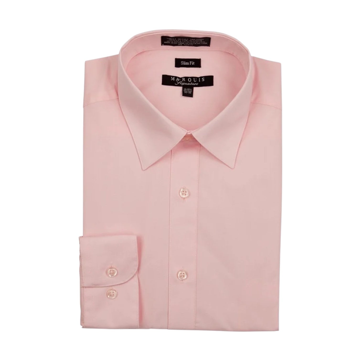 MARQUIS: Solid Slim Dress Shirt 009SL Pink / 15.5 34/35 MARQUIS: Solid Slim Dress Shirt 009SL Pink / 15.5 34/35