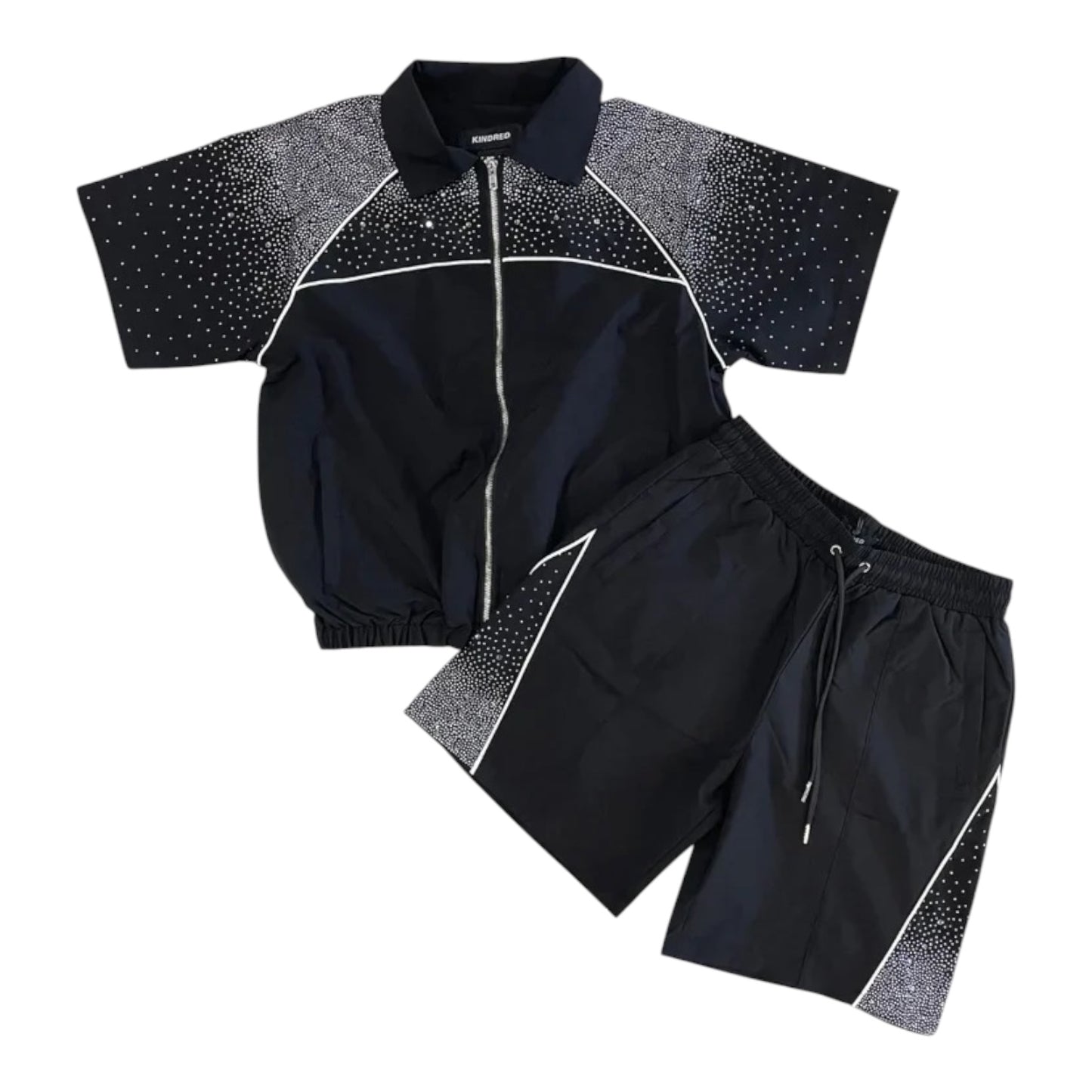 KINDRED: Rhinestone Nylon Short Set KD261