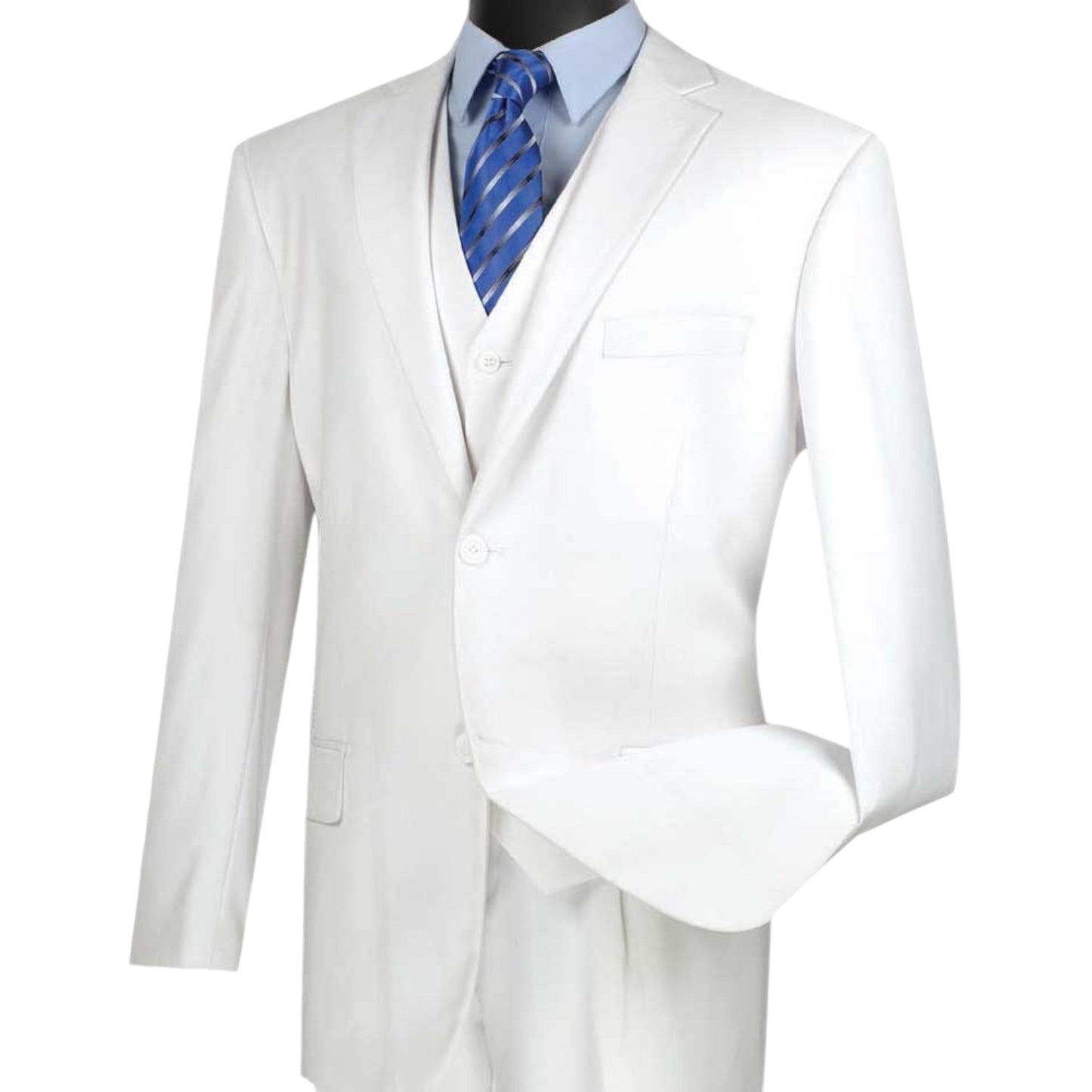 VINCI: 3pc. Solid Vested Suit V2TR