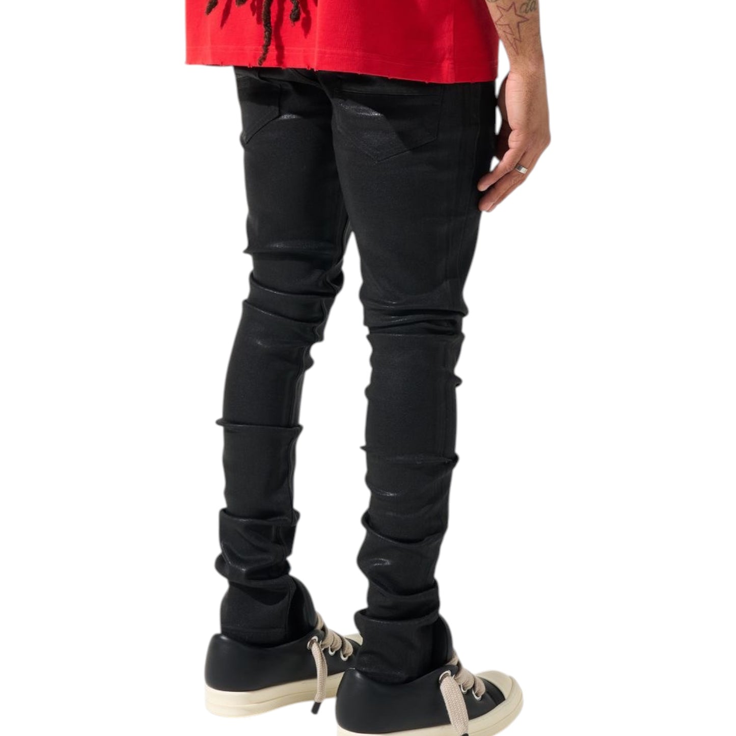 SERENEDE: Onyx Wax Coated Skinny Jean