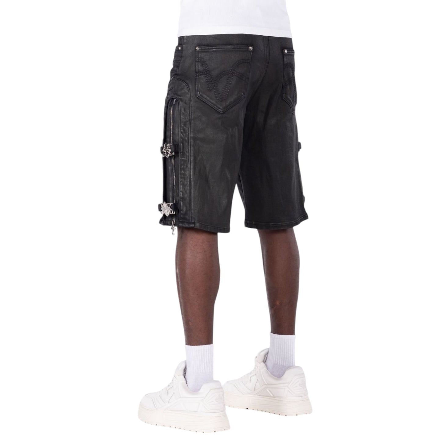 GUAPI: All Cross Buckle Shorts