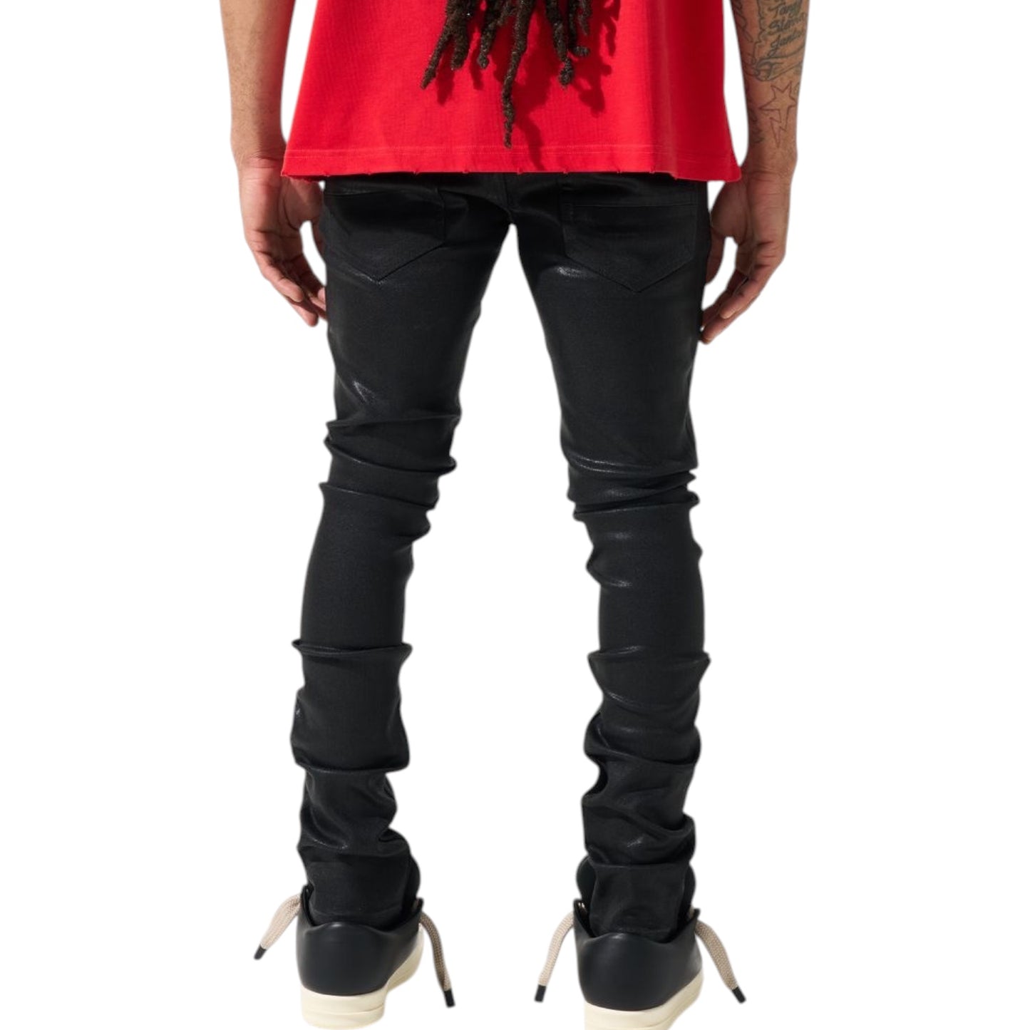 SERENEDE: Onyx Wax Coated Skinny Jean