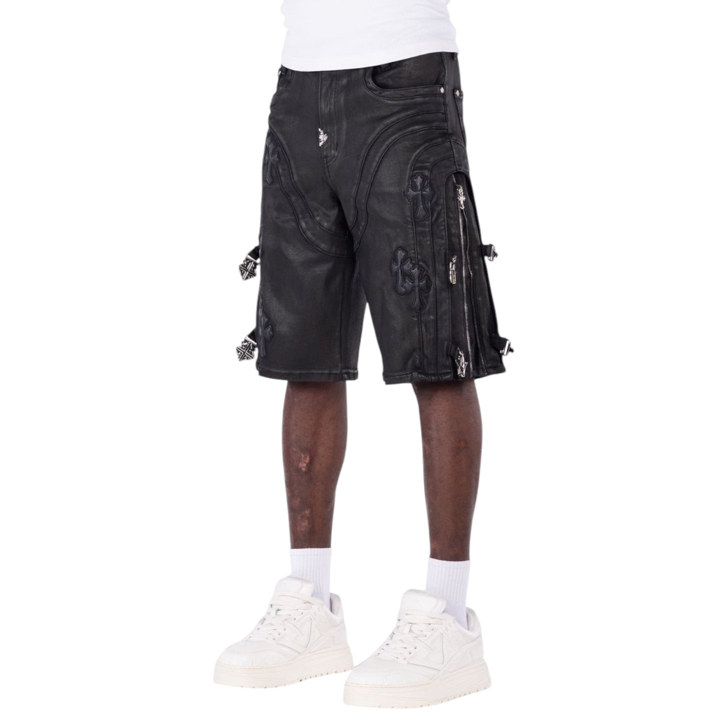 GUAPI: All Cross Buckle Shorts