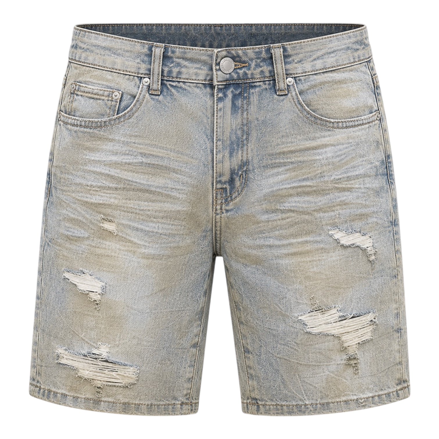 WAIMEA: Distressed Denim Shorts M7615