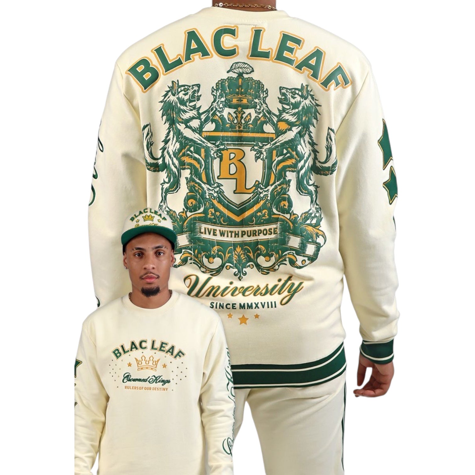 BLAC LEAF: Crowned Kings Crewneck 103