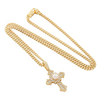 KING ICE: Pearl of Wisdom Cross Necklace