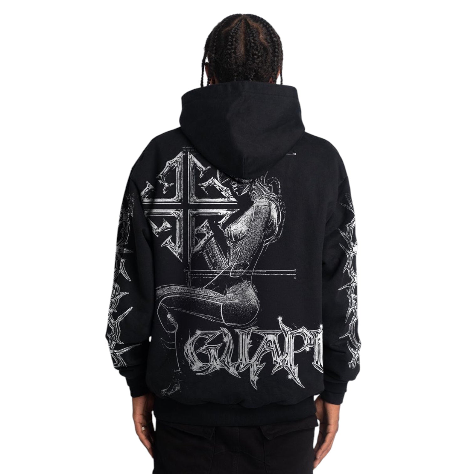 送関込【GUAPI】 Cyborg Hoodie V3 black Cyber Pink Hoodie - Guapi Clothing