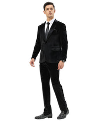 3 PC Solid Textured Peak Lapel Suit