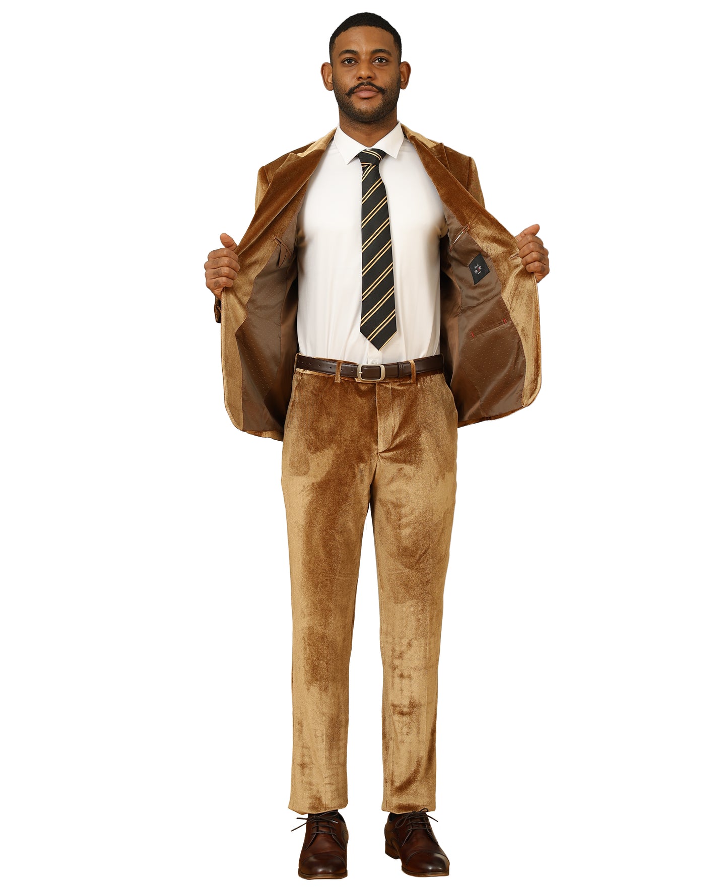 Two PC Solid Textured Peak Lapel Suit