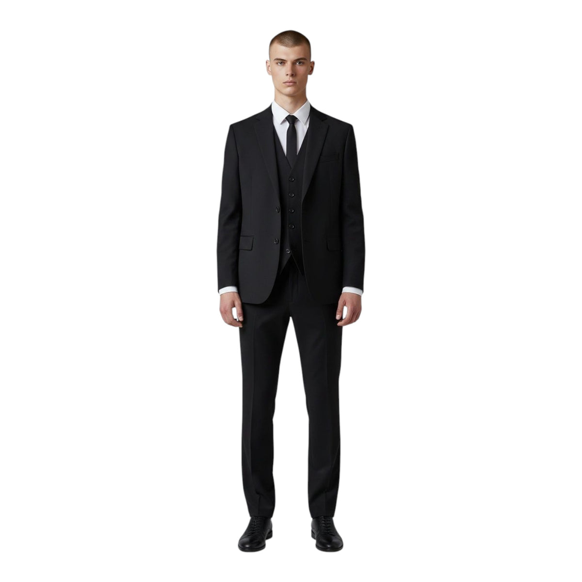 NOAH JOHN: Solid 3pc Modern Suit DK04