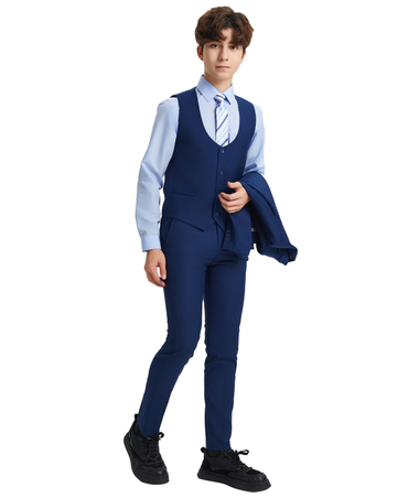 Stacy Adams 5pc Boys Suit, Indigo