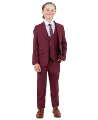 Stacy Adams 5pc Boys Suit, Burgundy