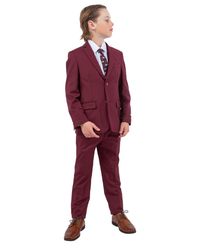 Stacy Adams 5pc Boys Suit, Burgundy