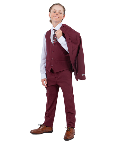 Stacy Adams 5pc Boys Suit, Burgundy