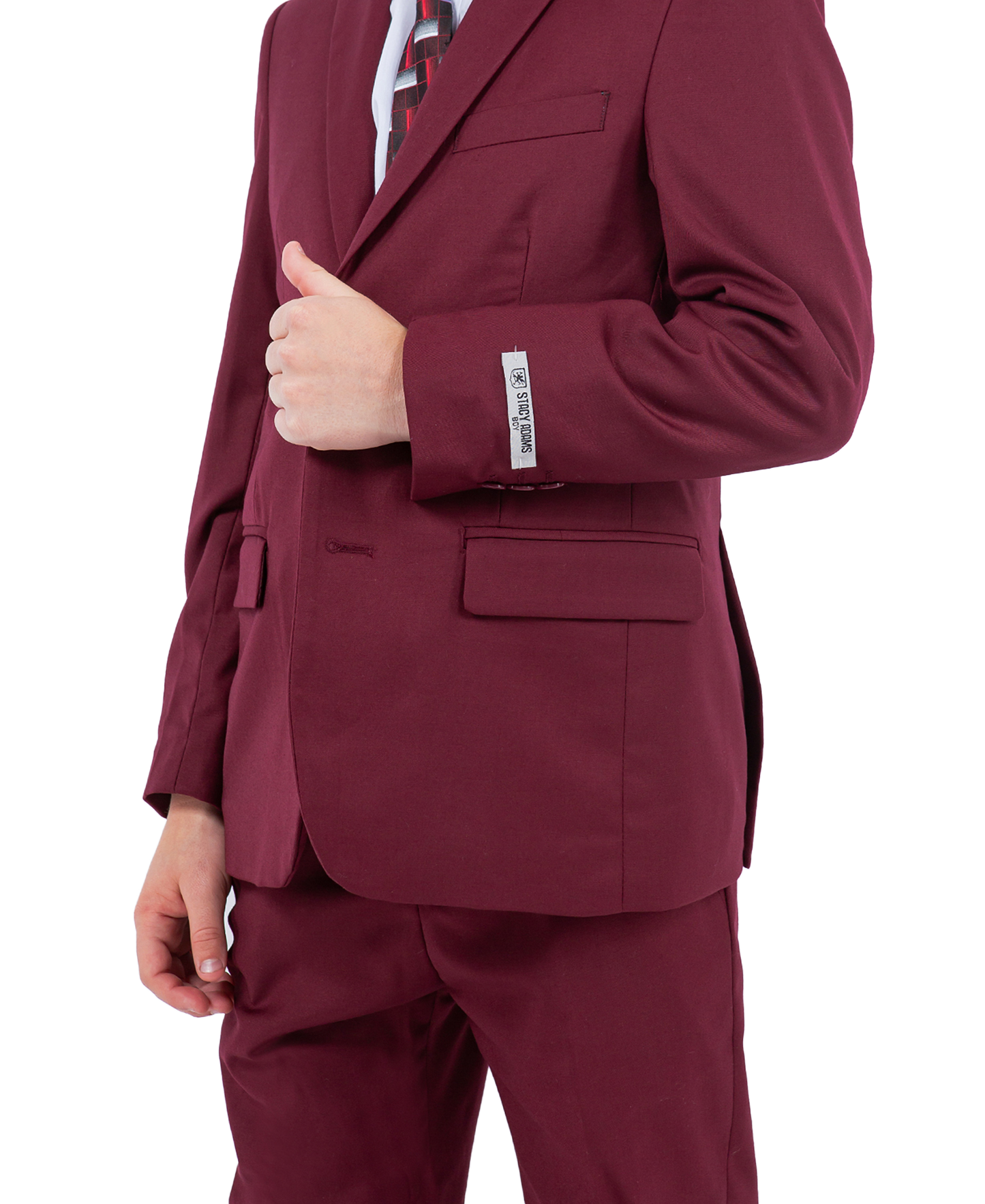 Stacy Adams 5pc Boys Suit, Burgundy