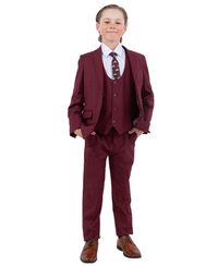 Stacy Adams 5pc Boys Suit, Burgundy