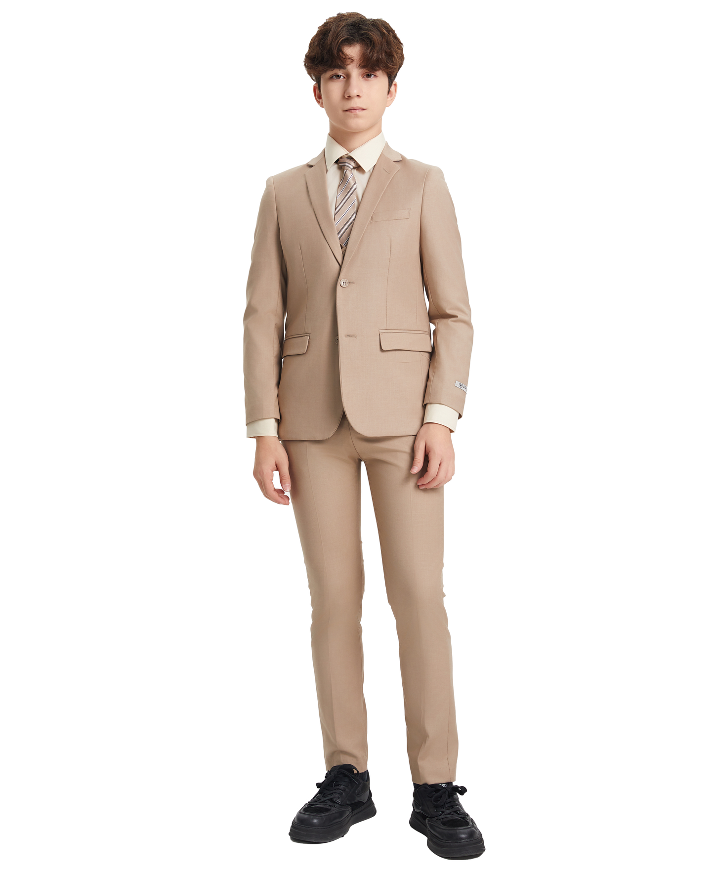 Stacy Adams 5pc Boys Suit, Medium Tan