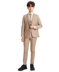 Stacy Adams 5pc Boys Suit, Medium Tan