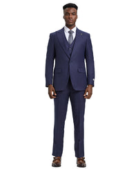 Stacy Adams Hybrid-Fit Vested Suit, Blue Plaid