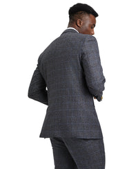 Stacy Adams Hybrid-Fit Vested Suit, Windowpane Charcoal