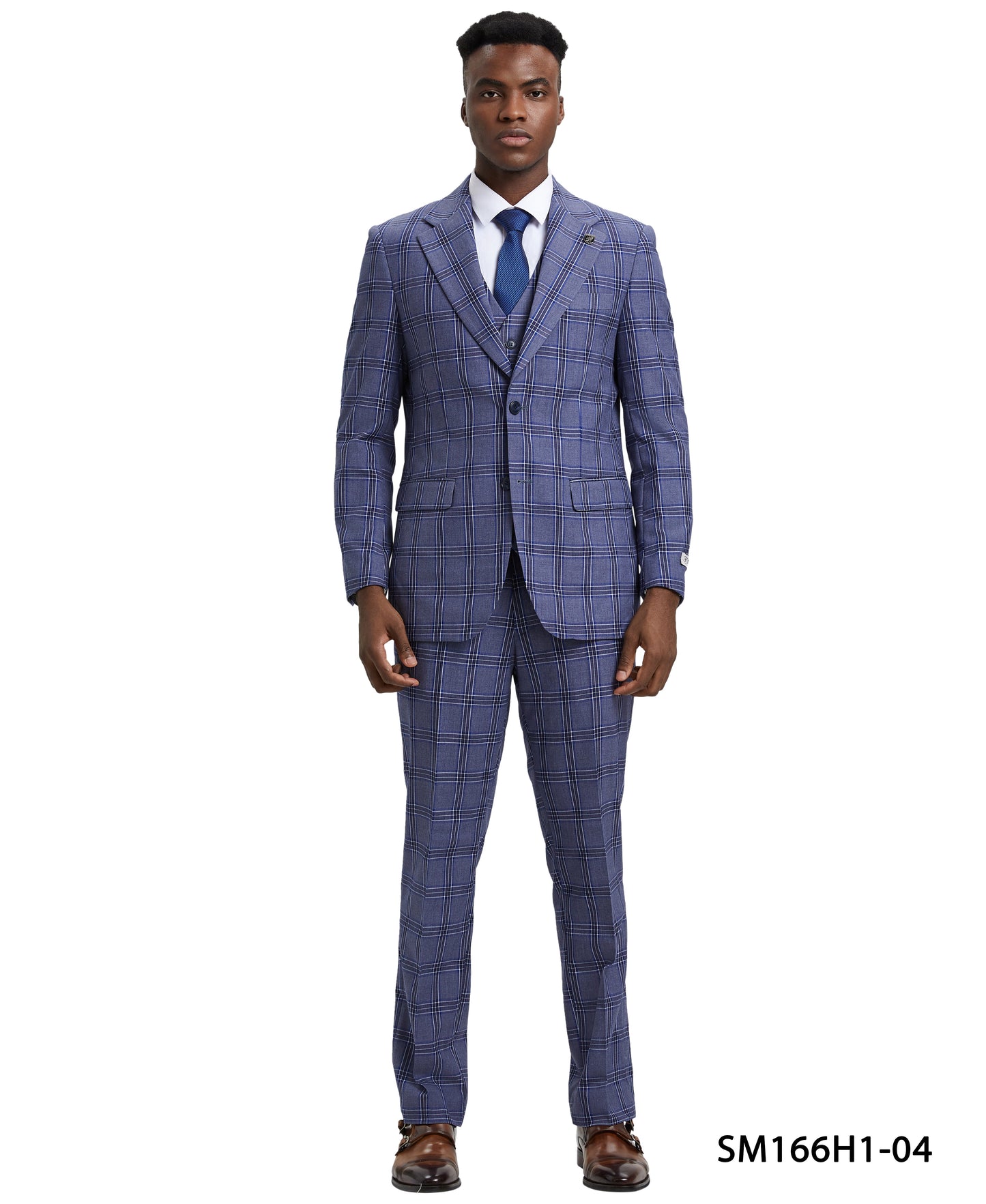 Stacy Adams Hybrid-Fit Vested Suit, Windowpane Lilac